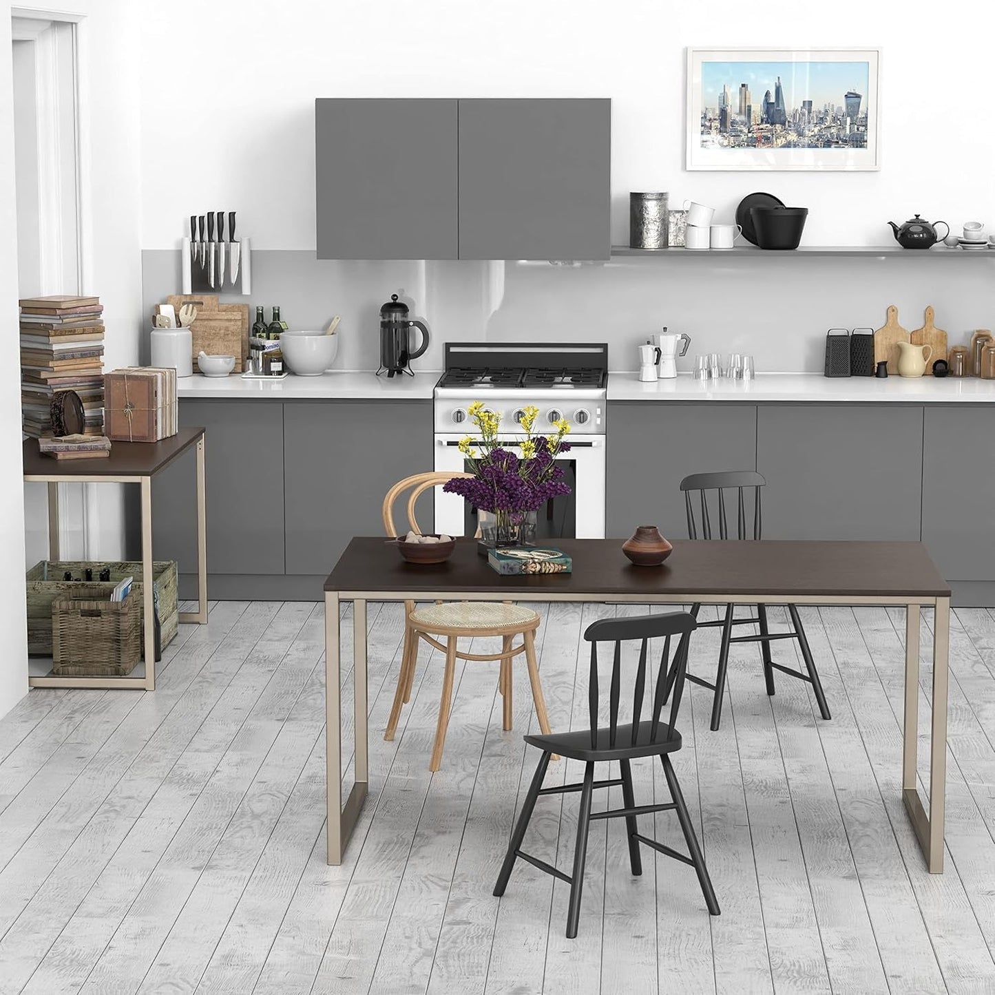 Home Office 55-Inch Computer Desk, 24" Deep, Espresso