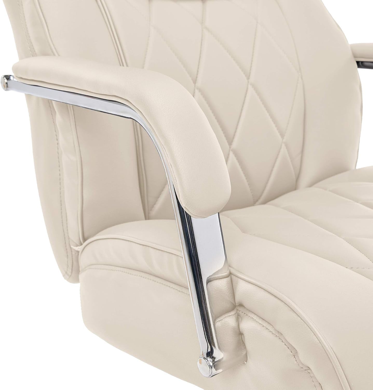 Lazyboy Sutherland Quilted Leather Executive Office Chair with Padded Arms,