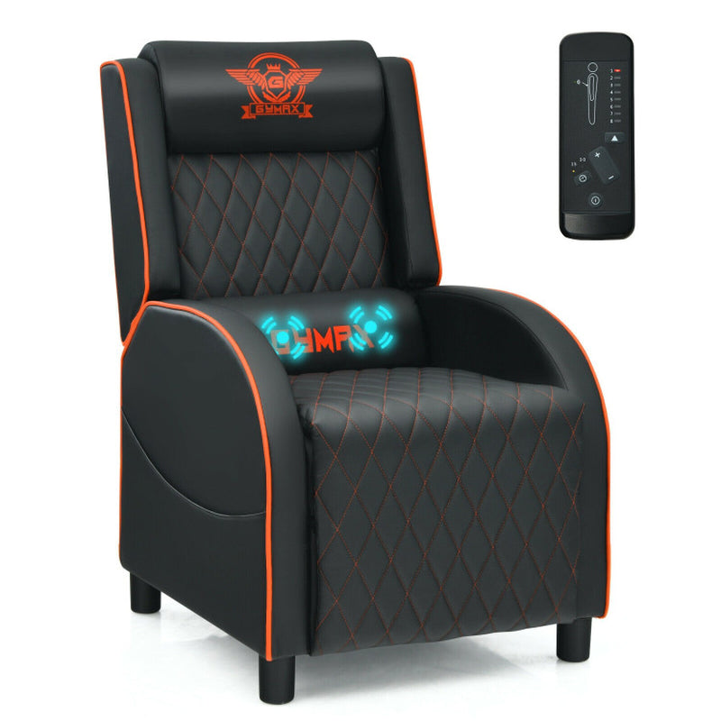 6YMAX Massage Gaming Recliner Chair with Headrest and Adjustable Backrest