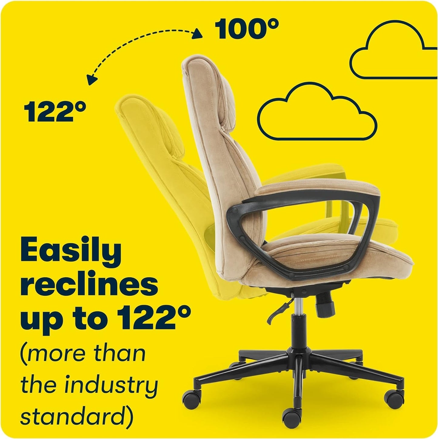 Serta Hannah Executive Home Office Desk Chair, Ergonomic Mid-Back with