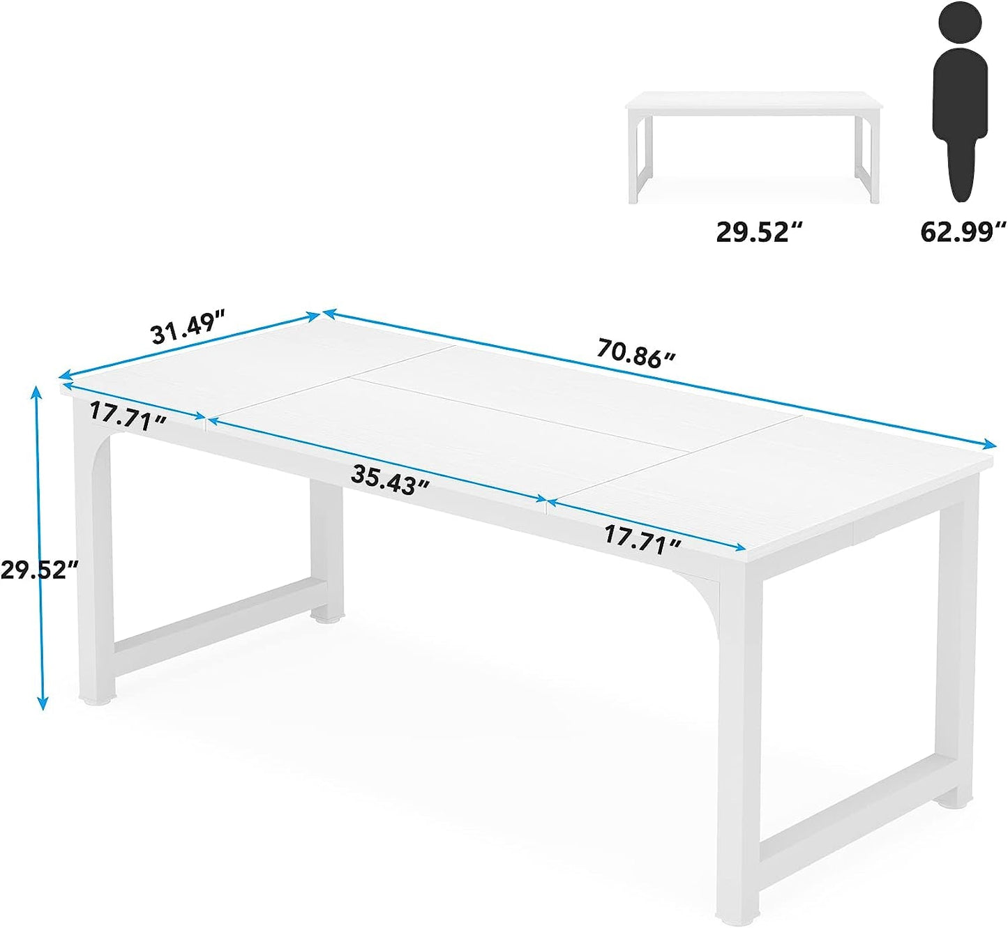 Large Executive White Office Computer Desk