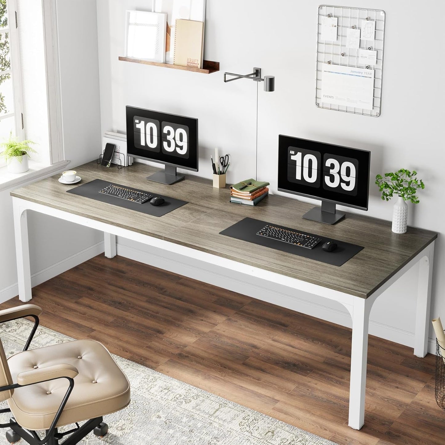 78.7 Inches Extra Long Computer Desk 2 Person Desk, Double Long Desk,