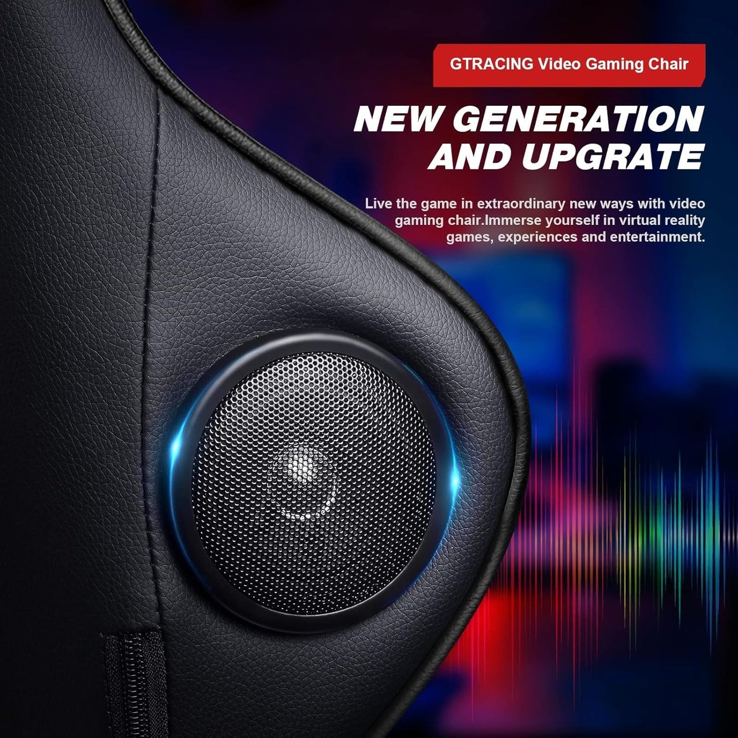 GTRacing Gaming Chair with Footrest and Speakers