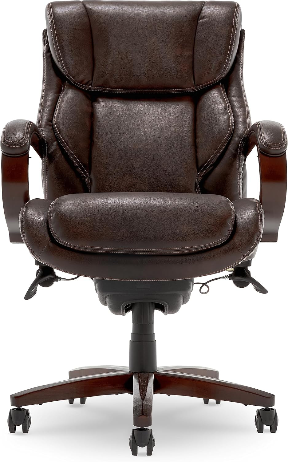 Lazyboy Bellamy Executive Office Chair with Memory Foam Cushions, Solid Wood
