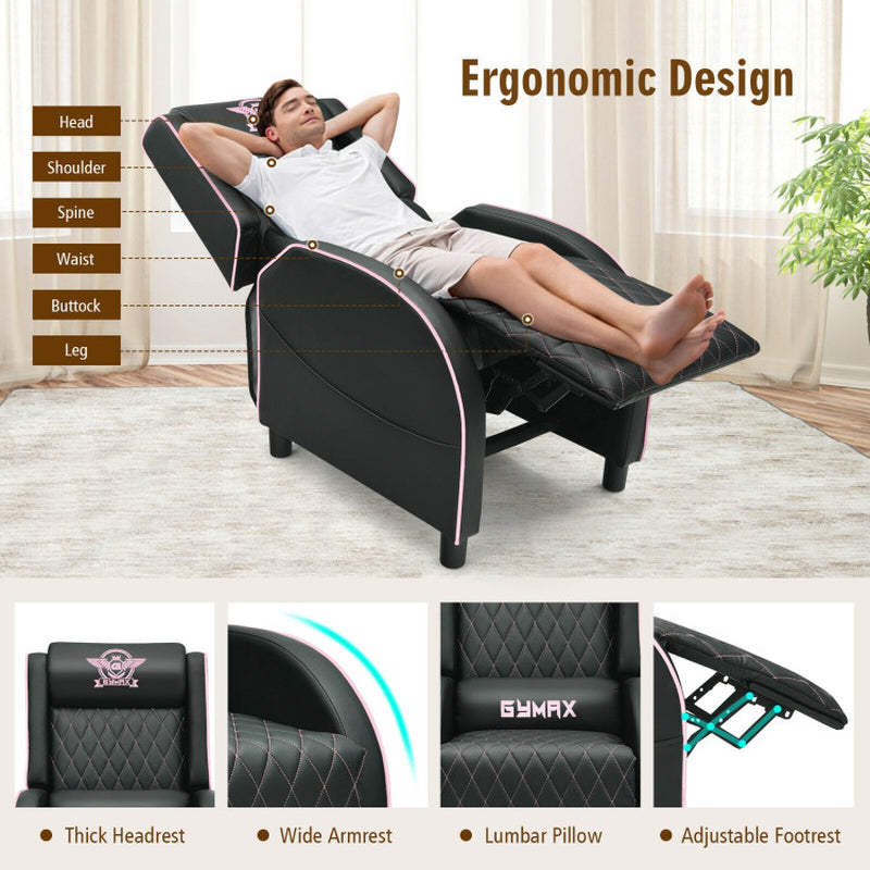 6YMAX Massage Gaming Recliner Chair with Headrest and Adjustable Backrest
