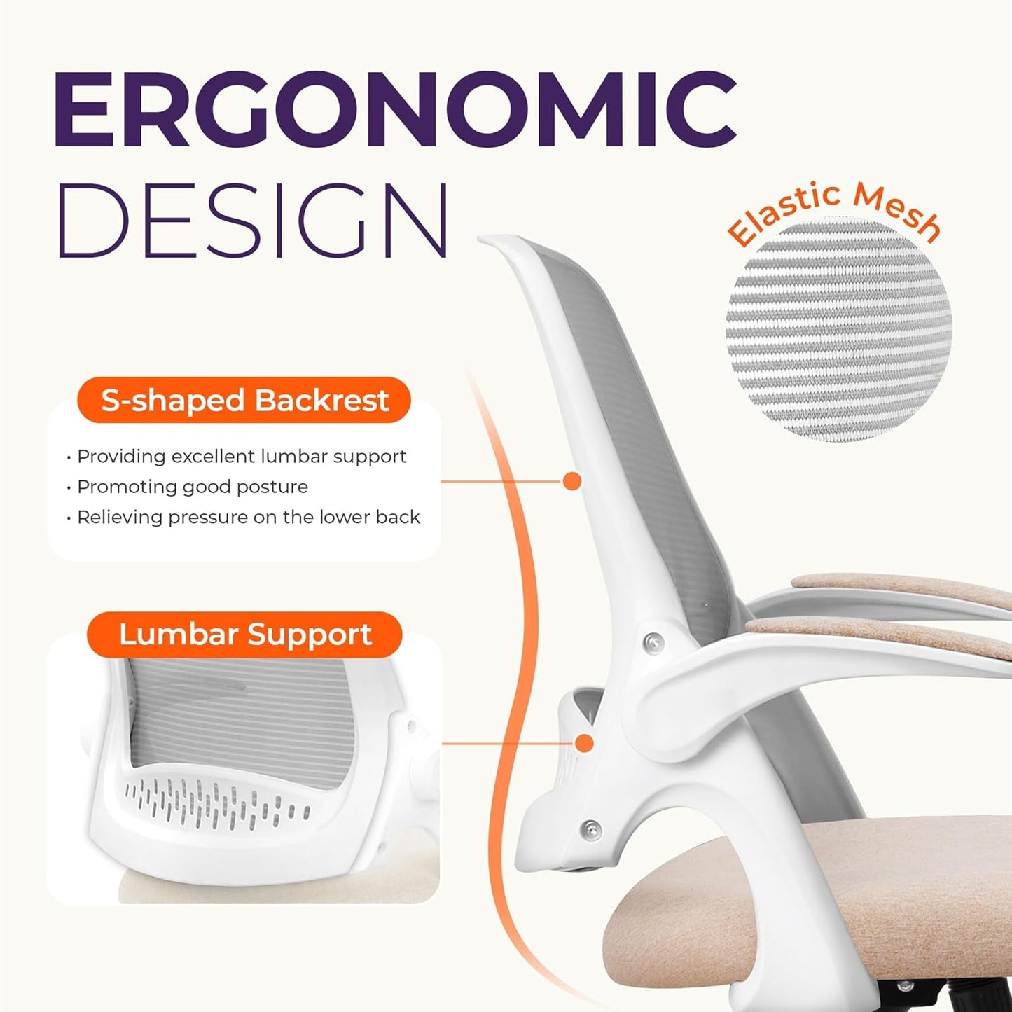 Office Desk Computer Gaming Chair with Ergonomic Lumbar Back Support