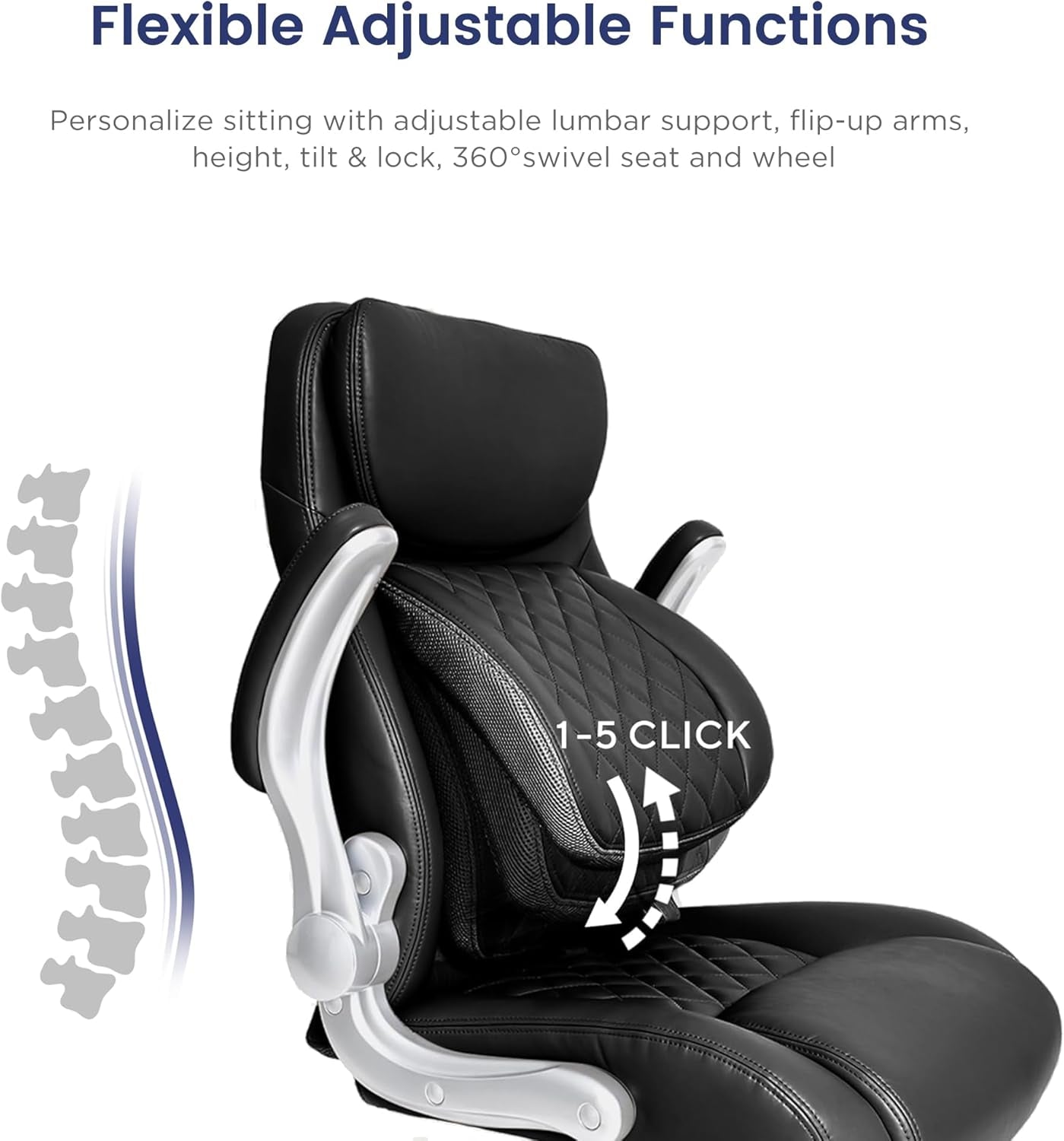 Ergonomic Office Chair Premium Microfiber Leather Adjustable Lumbar