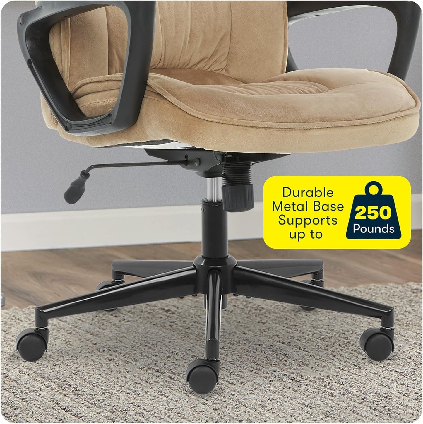 Serta Hannah Executive Home Office Desk Chair, Ergonomic Mid-Back with