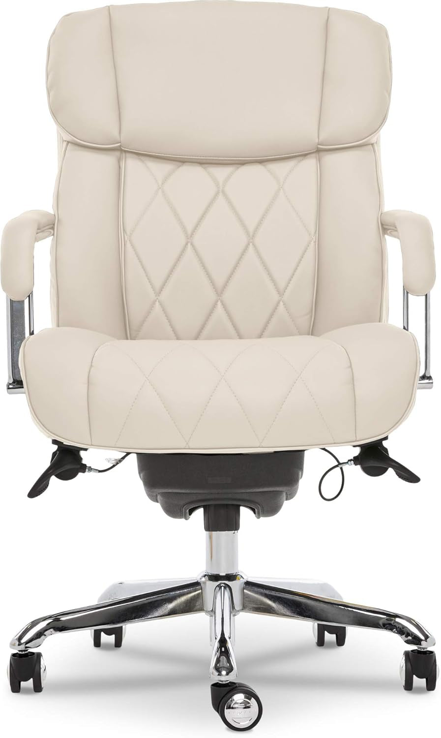 Lazyboy Sutherland Quilted Leather Executive Office Chair with Padded Arms,