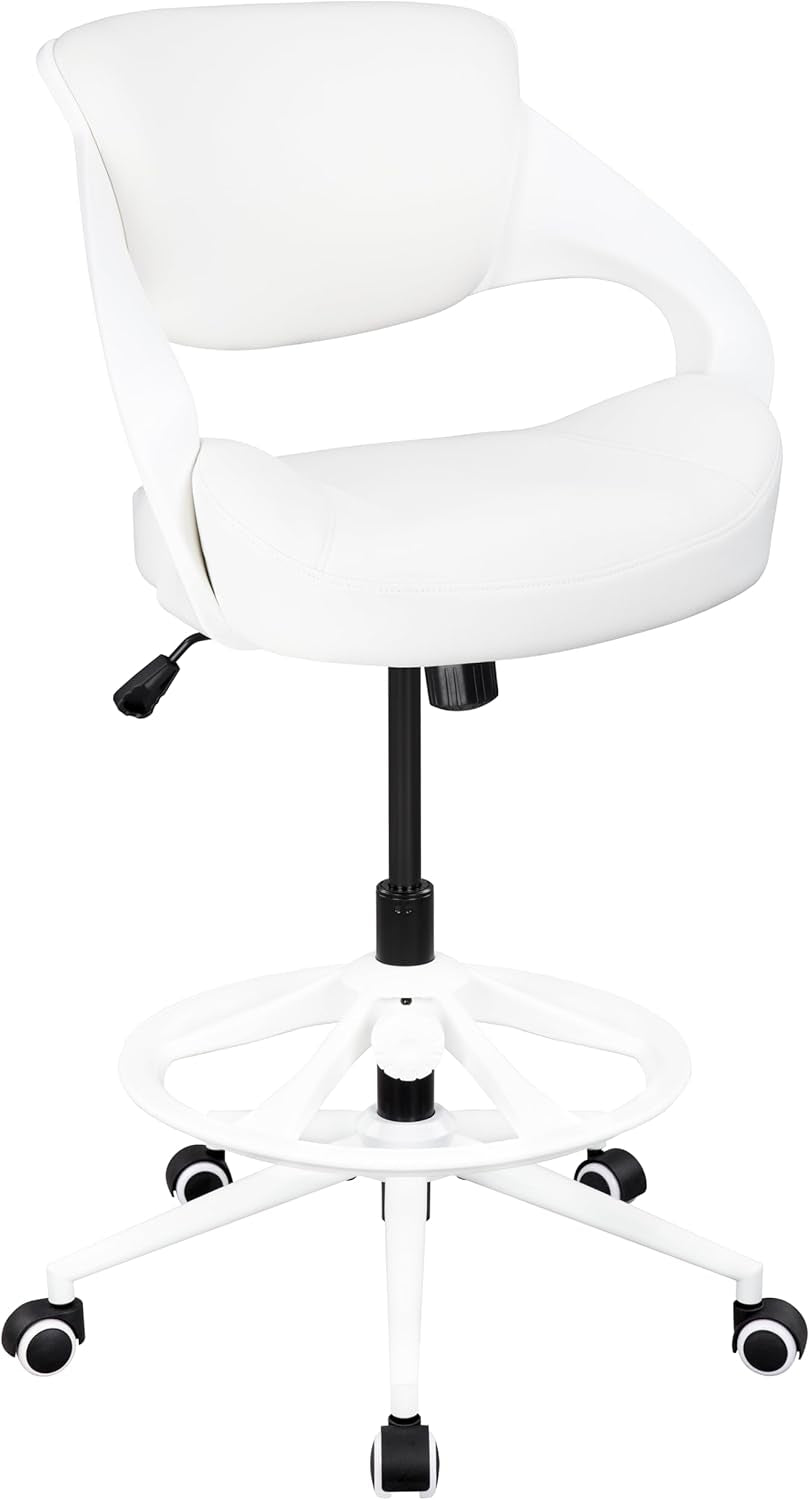 Ergonomic Drafting Chair,Standing Computer Desk Chair,Foot Ring,Lumbar