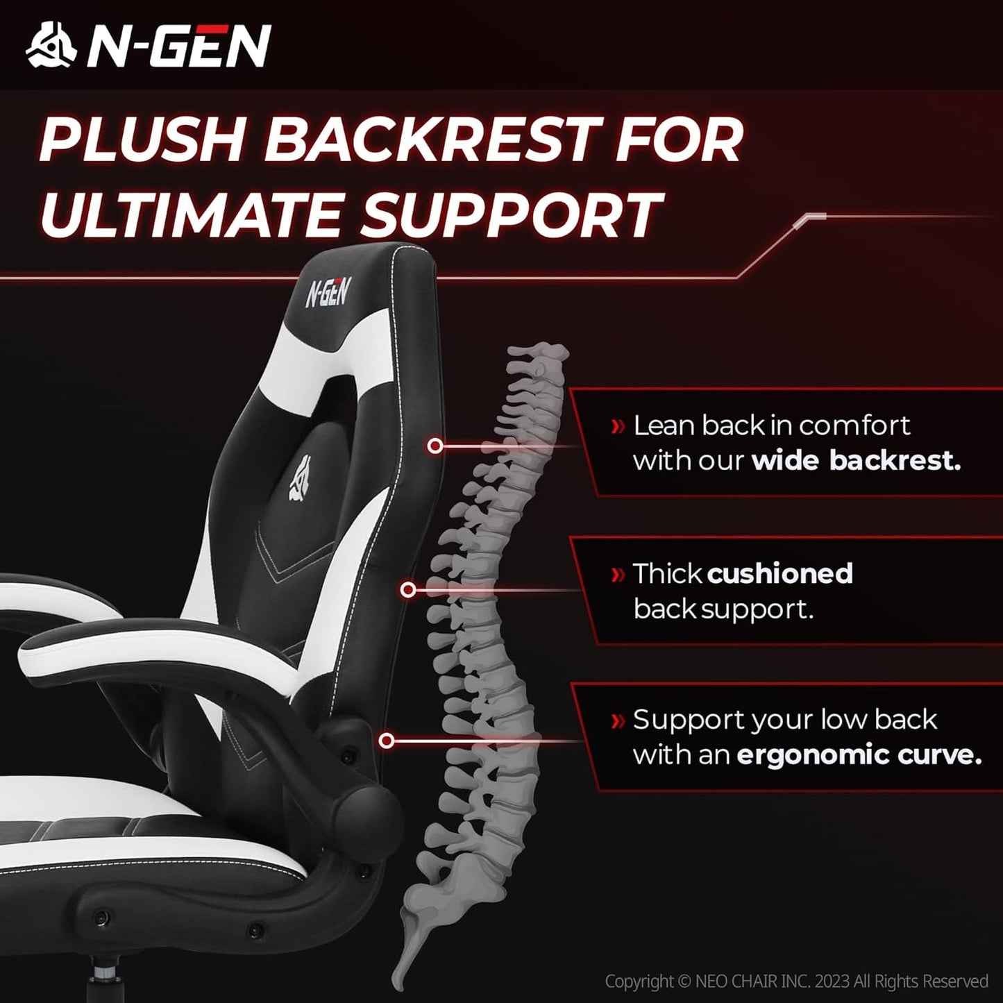 N-GEN Video Gaming Computer Chair Ergonomic Office Chair Desk Chair