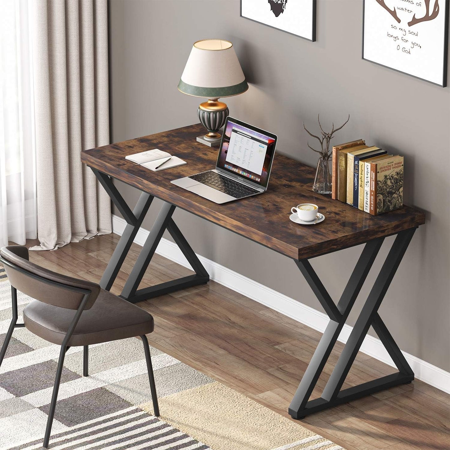 55 Inch Large Simple Industrial Computer Desk Study Writing Table Home