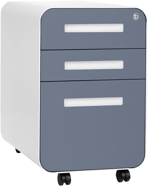 Stockpile 3 Drawer File Cabinet with Lock - under Office Desk Metal