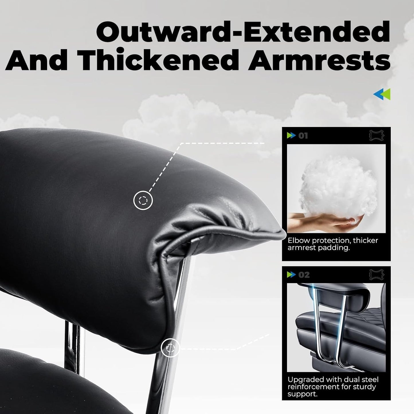 Big and Tall Gaming Chair with Pocket Spring Lumbar Support, Ergonomic