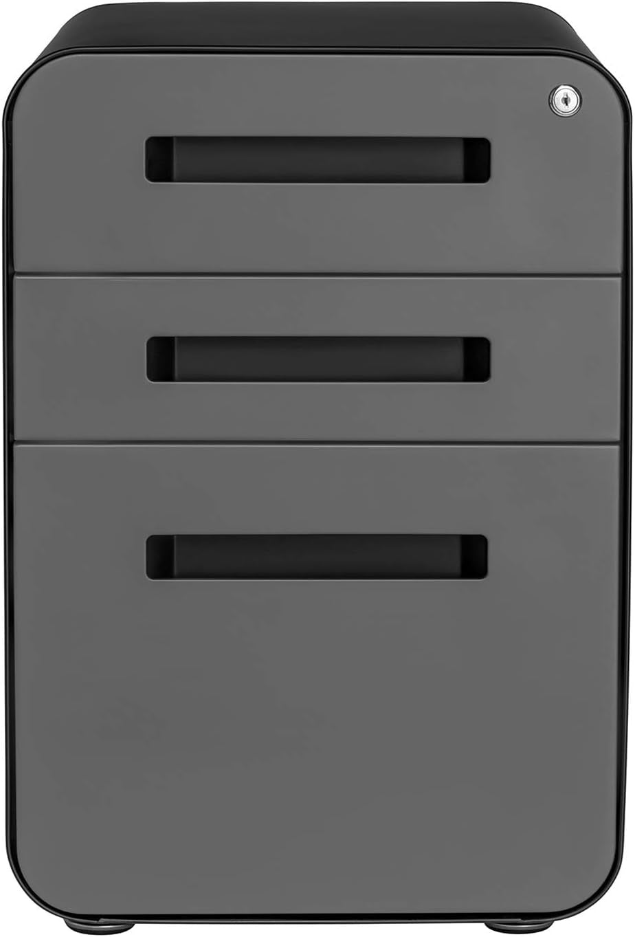 Stockpile 3 Drawer File Cabinet with Lock - under Office Desk Metal