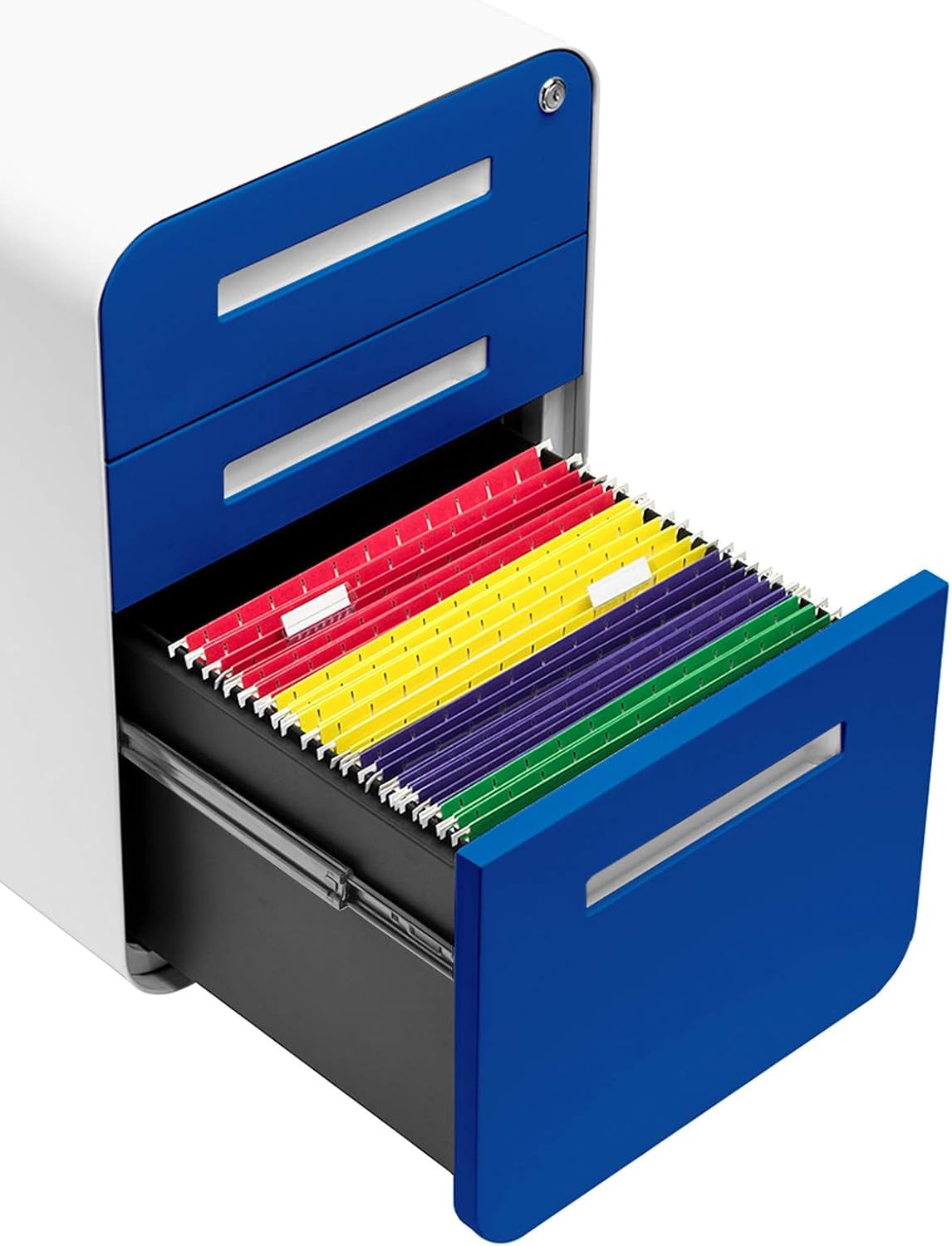 Stockpile 3 Drawer File Cabinet with Lock - under Office Desk Metal
