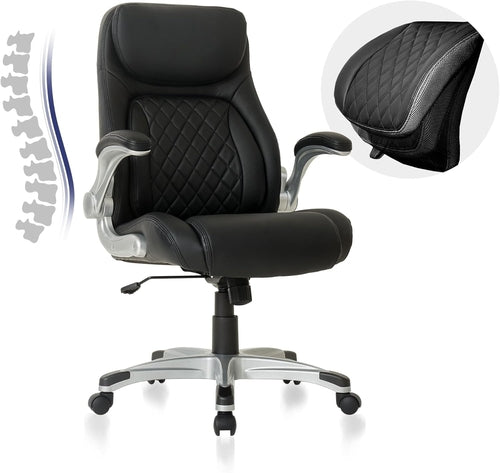 Ergonomic Office Chair Premium Microfiber Leather Adjustable Lumbar