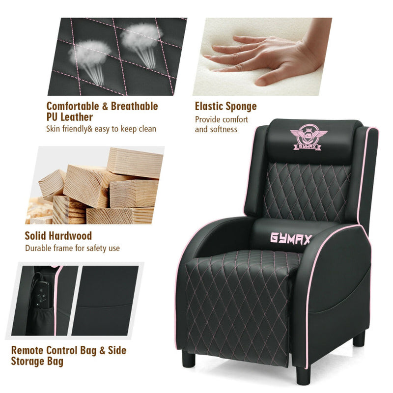 6YMAX Massage Gaming Recliner Chair with Headrest and Adjustable Backrest