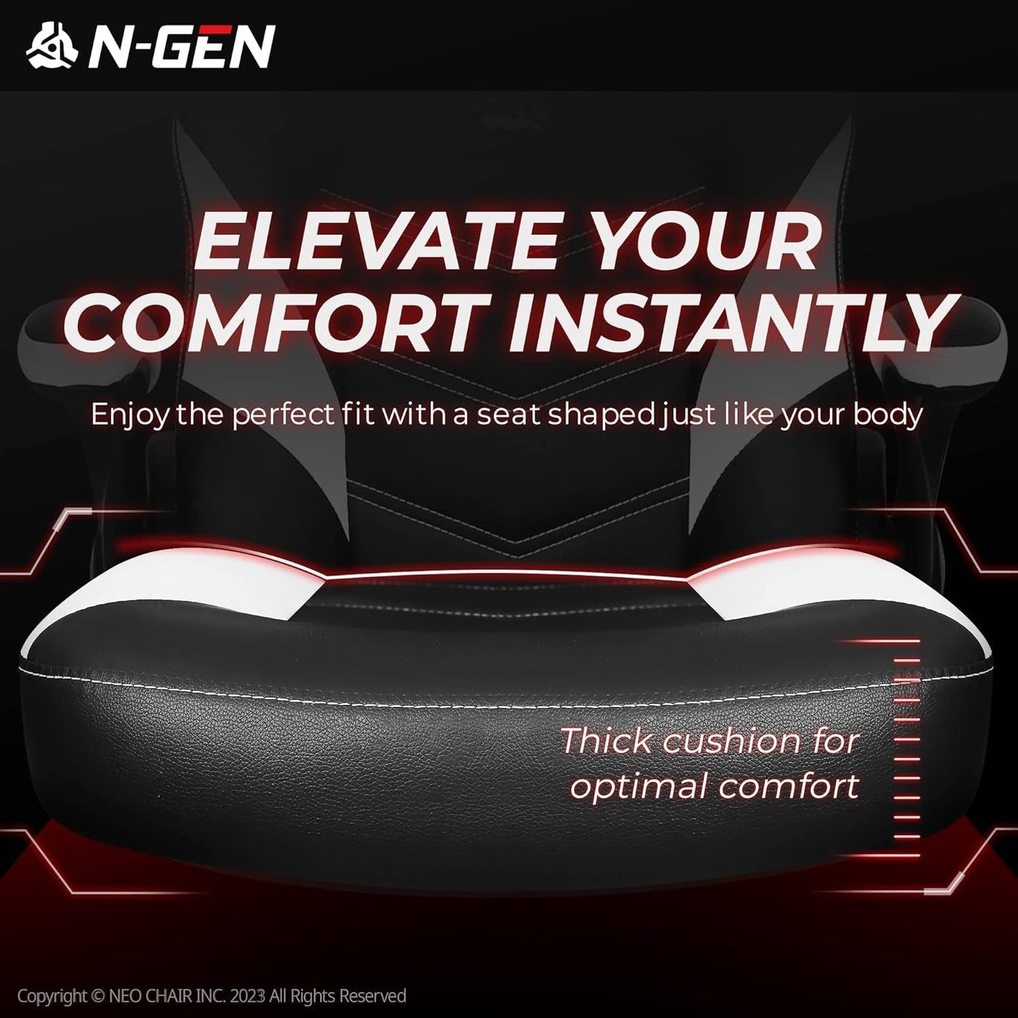 N-GEN Video Gaming Computer Chair Ergonomic Office Chair Desk Chair