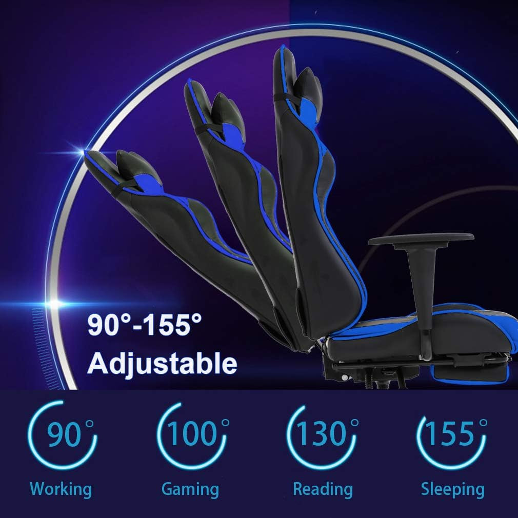Gaming Chair with Footrest,Ergonomic Office Chair,Adjustable Swivel