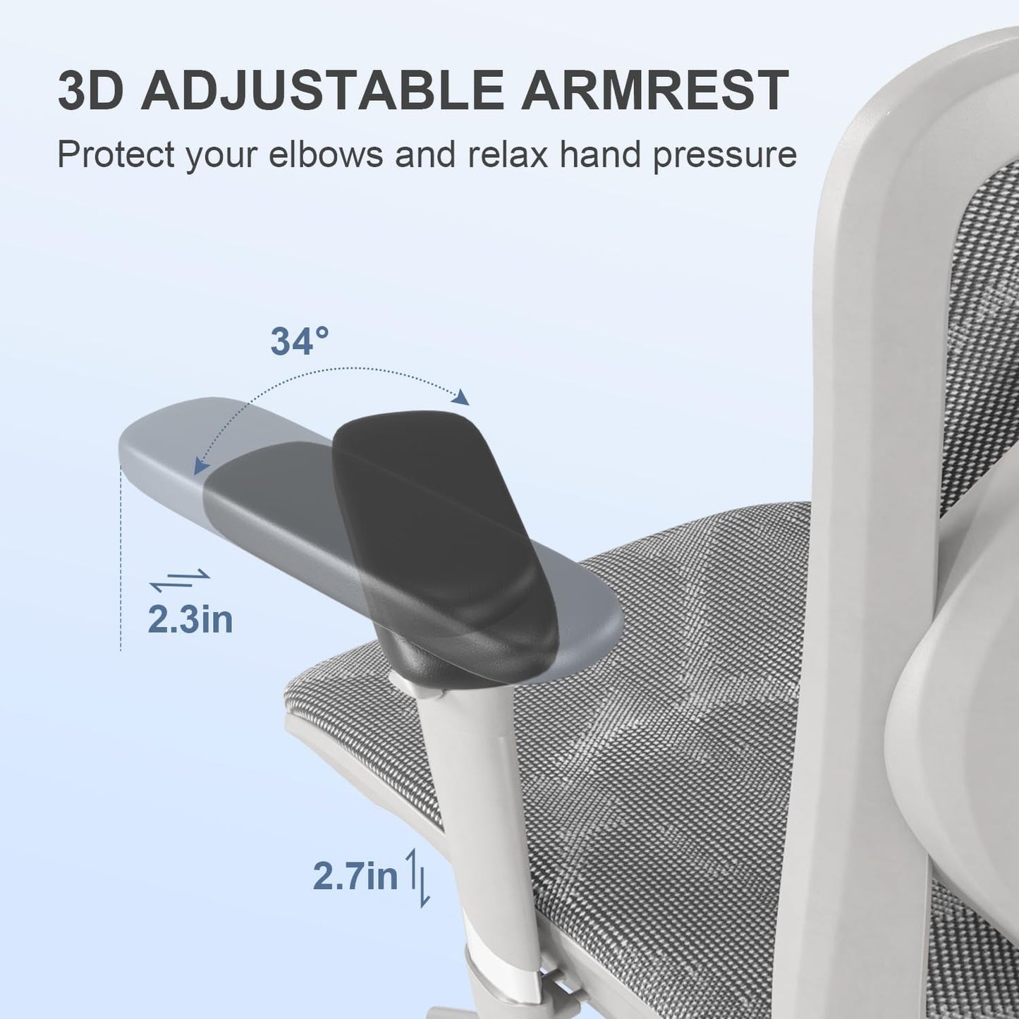 M57 Ergonomic Office Chair with 3 Way Armrests Lumbar Support and