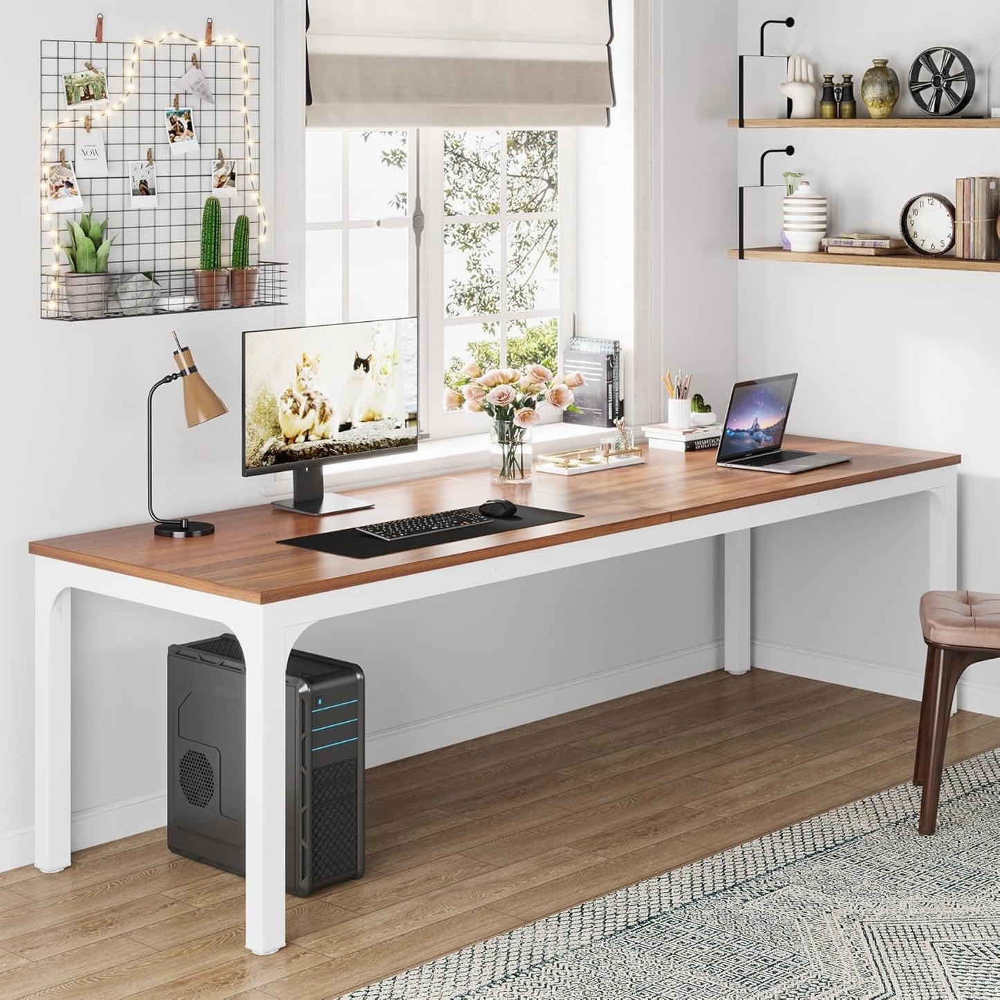 78.7 Inches Extra Long Computer Desk 2 Person Desk, Double Long Desk,