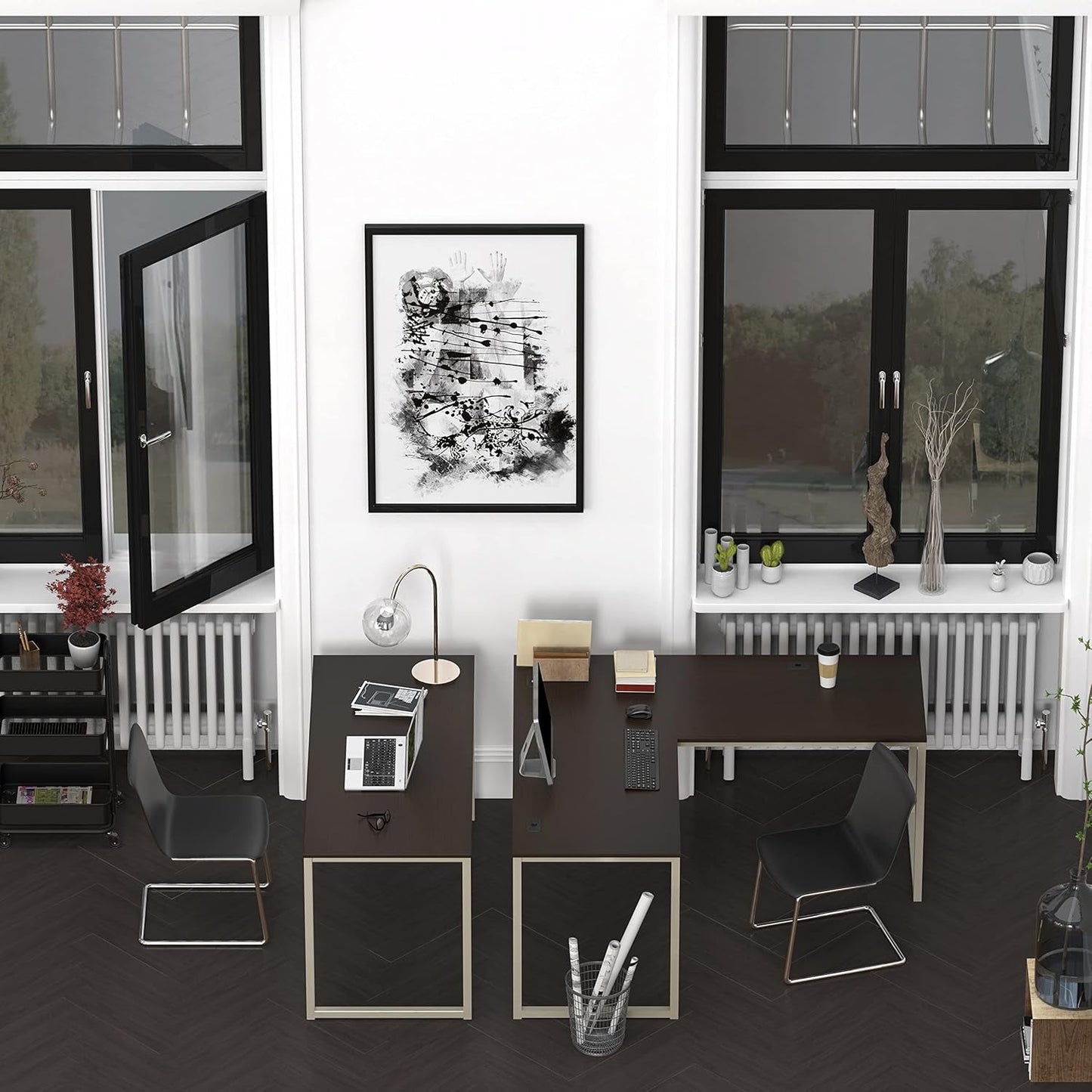 Home Office 55-Inch Computer Desk, 24" Deep, Espresso