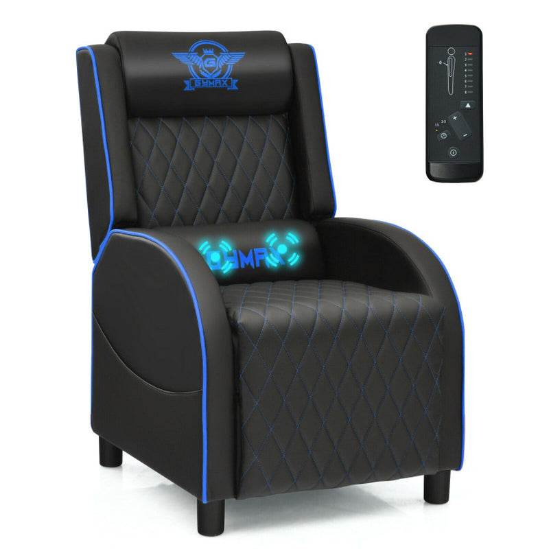 6YMAX Massage Gaming Recliner Chair with Headrest and Adjustable Backrest