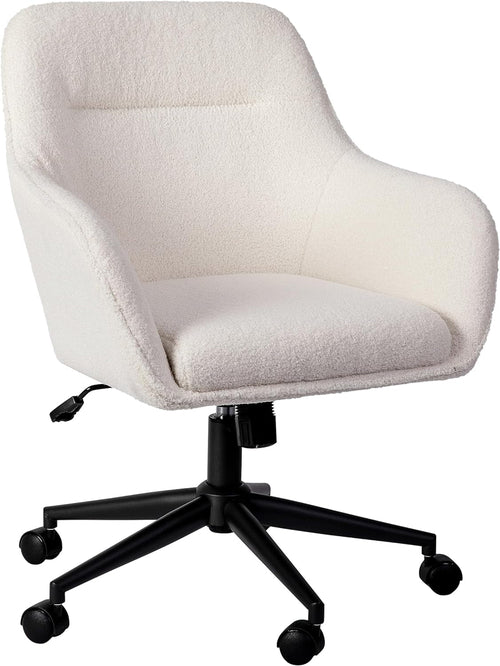 Rayna Swivel Task Chair with Flared Arms for Home Office in White