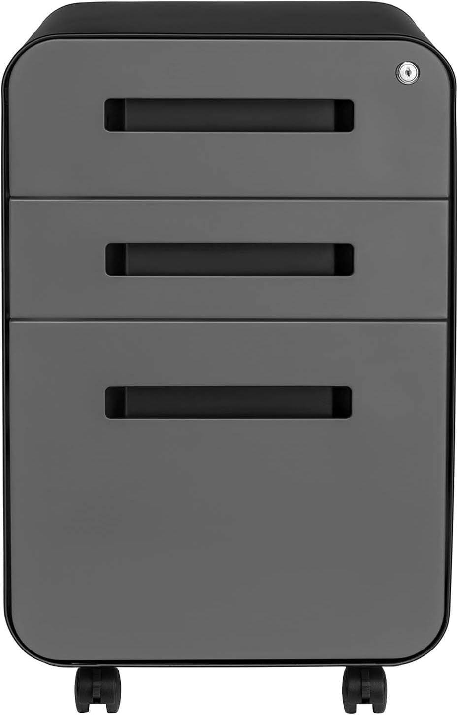 Stockpile 3 Drawer File Cabinet with Lock - under Office Desk Metal