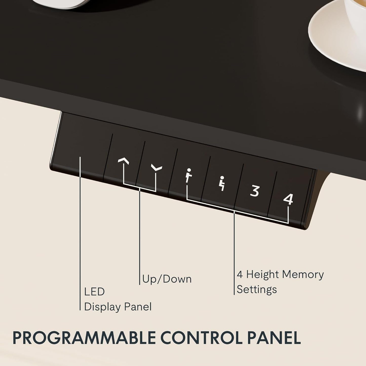 EN1 One Piece Standing Desk 48 X 24 Inches Electric Stand up Desk