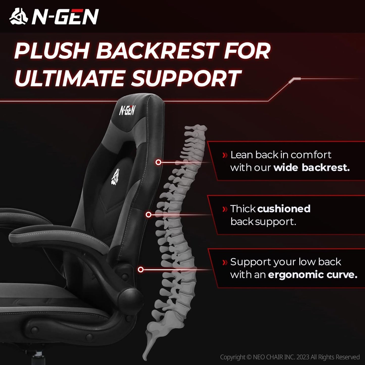N-GEN Video Gaming Computer Chair Ergonomic Office Chair Desk Chair