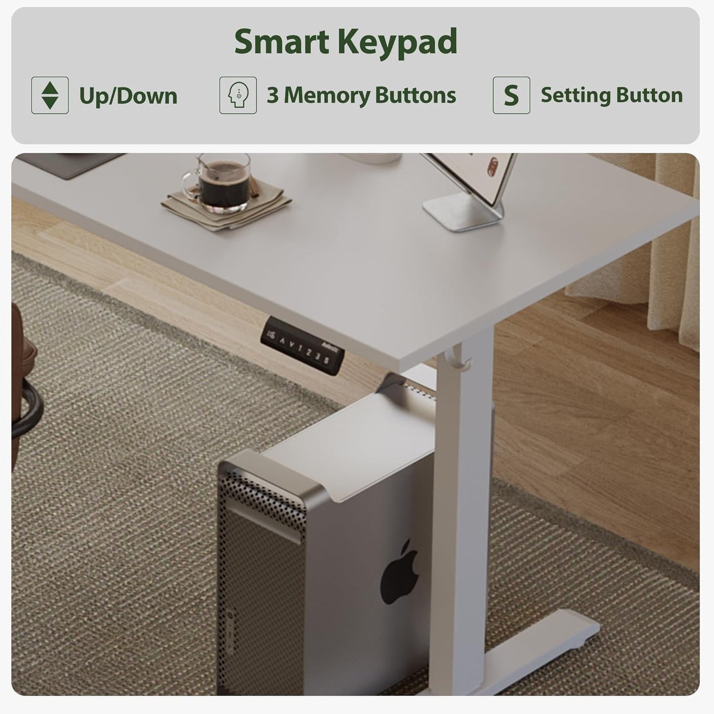 L Shaped Standing Desk Adjustable Height, Electric Corner Standing
