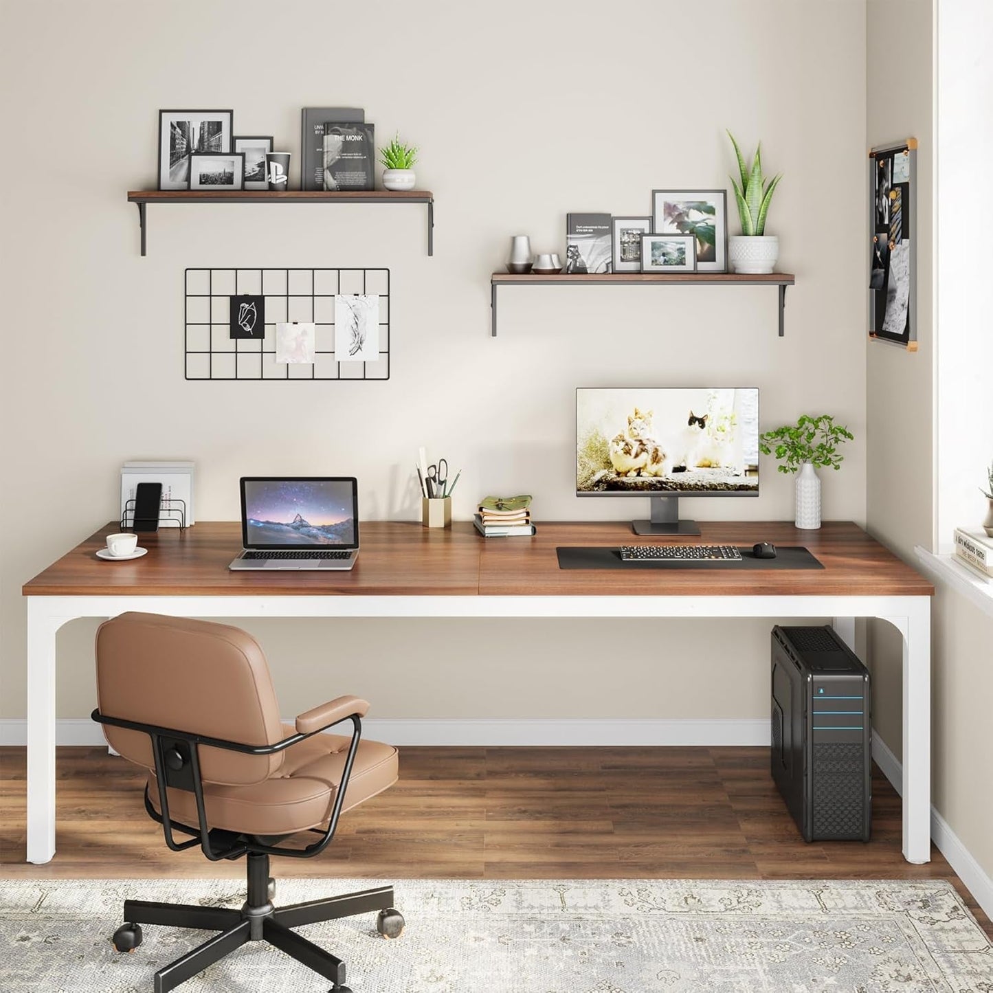 78.7 Inches Extra Long Computer Desk 2 Person Desk, Double Long Desk,