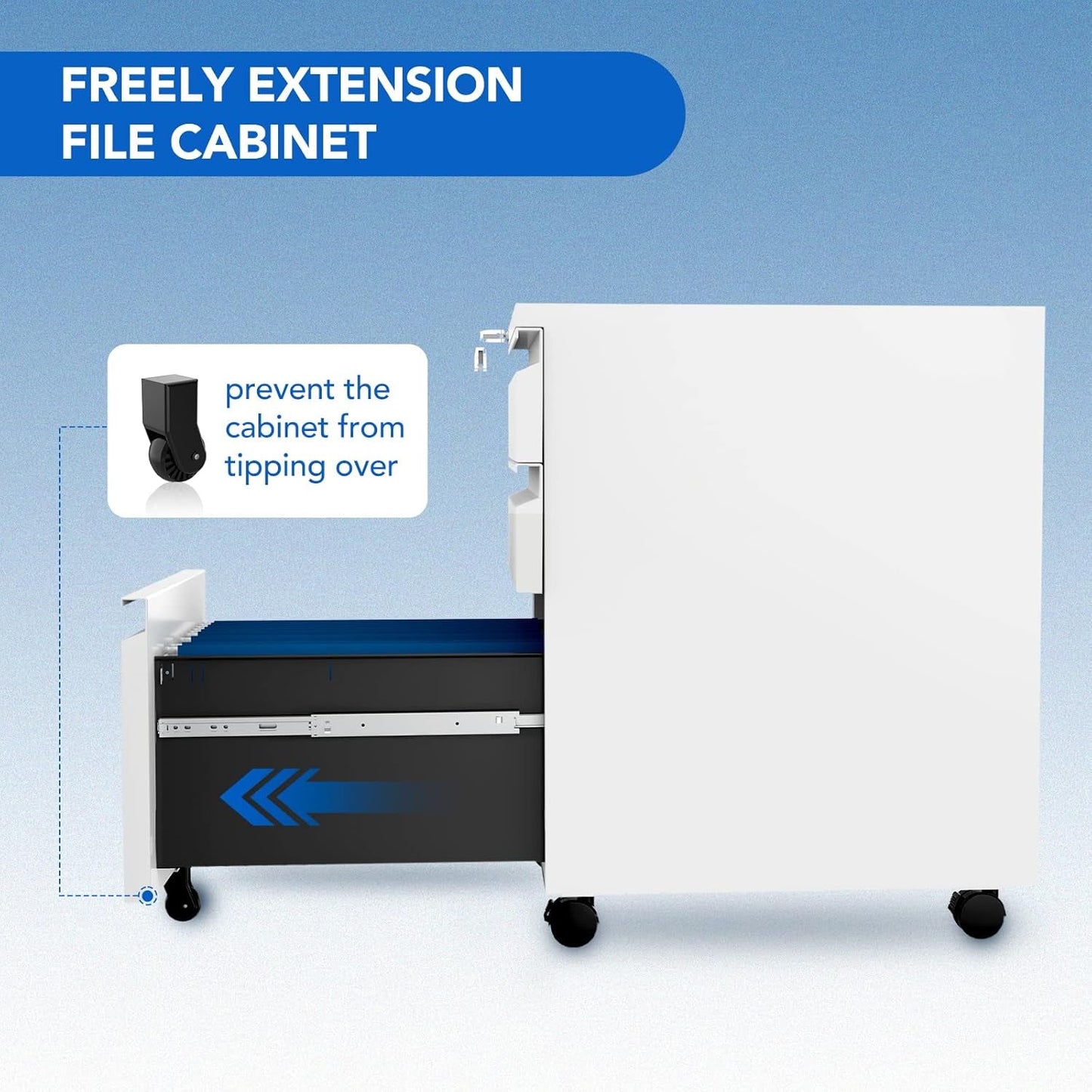 3 Drawer Mobile File Cabinet for Home Office under Desk Storage,