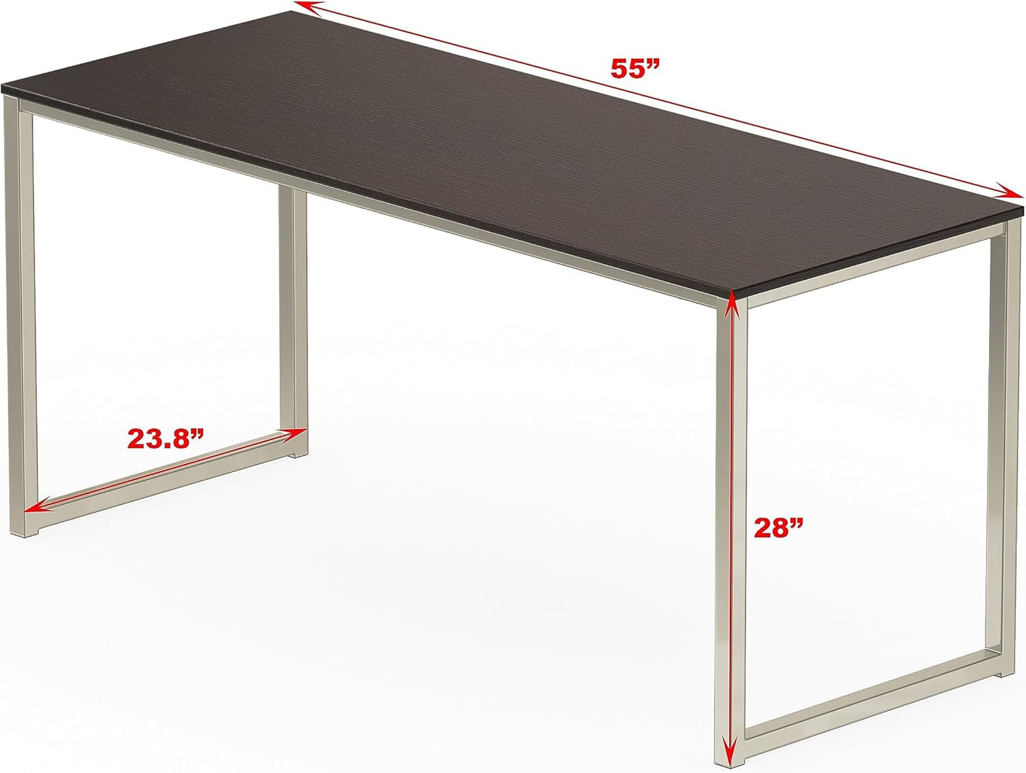 Home Office 55-Inch Computer Desk, 24" Deep, Espresso