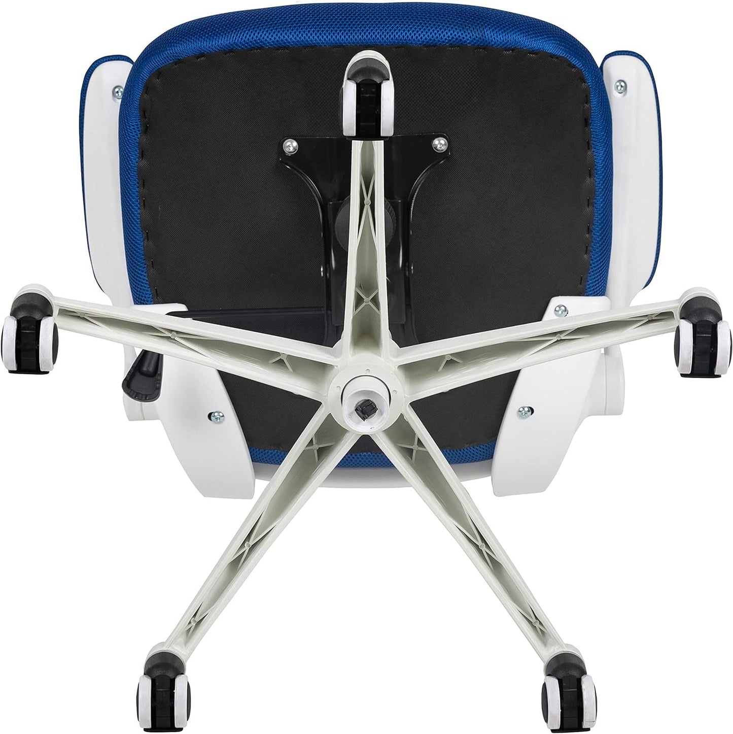 Kelista Office Chair, Ergonomic, Mid-Back, White Frame, Blue Mesh with
