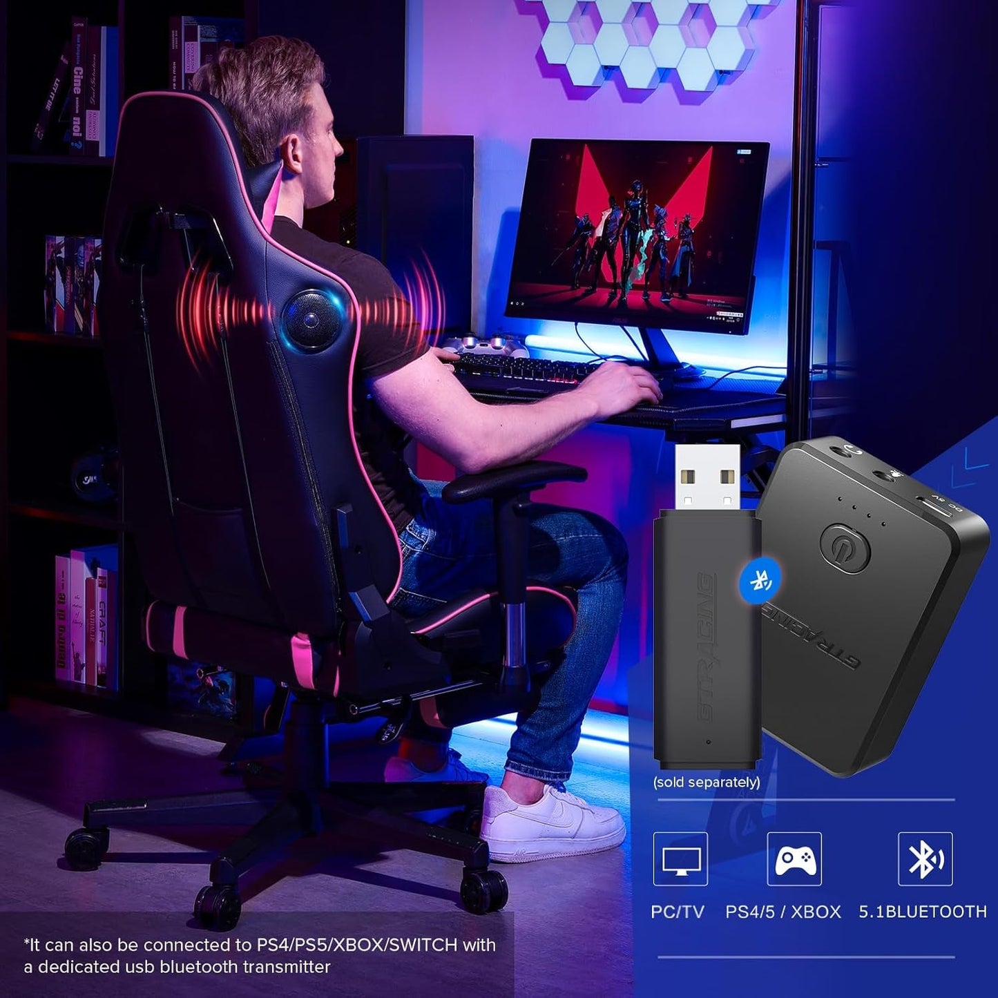 GTRAcing Gaming Chair with Bluetooth Speakers