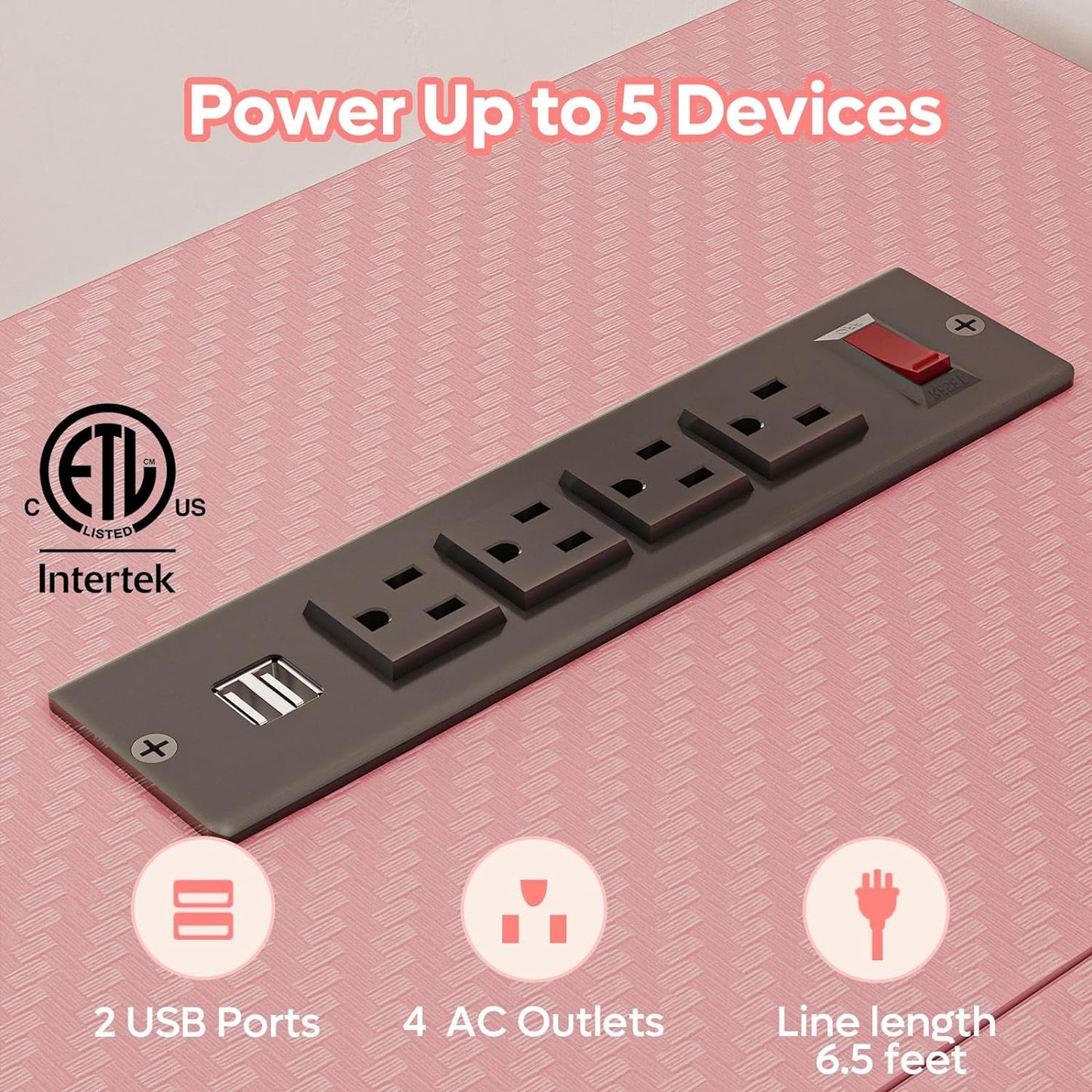 Gaming Desk with Power Outlets,42 LED Small Corner Computer Desk with
