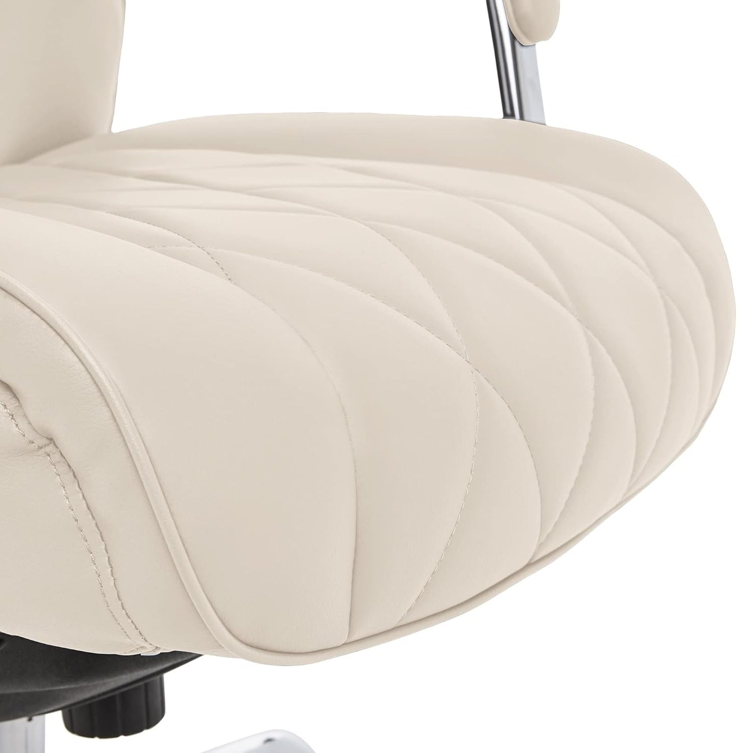 Lazyboy Sutherland Quilted Leather Executive Office Chair with Padded Arms,