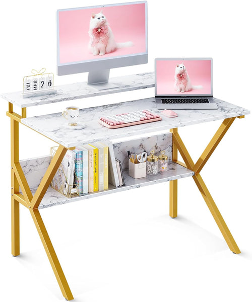 Small Desk, 27.5 Inch Small Computer Desk for Small Spaces, Compact