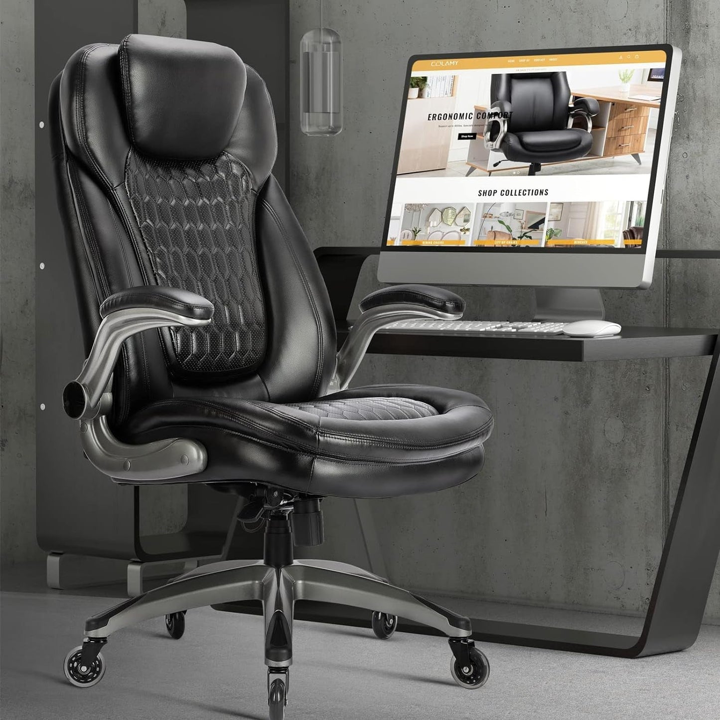 COLAMY Executive Office Chair-Ergonomic Computer Desk Chair, High Back
