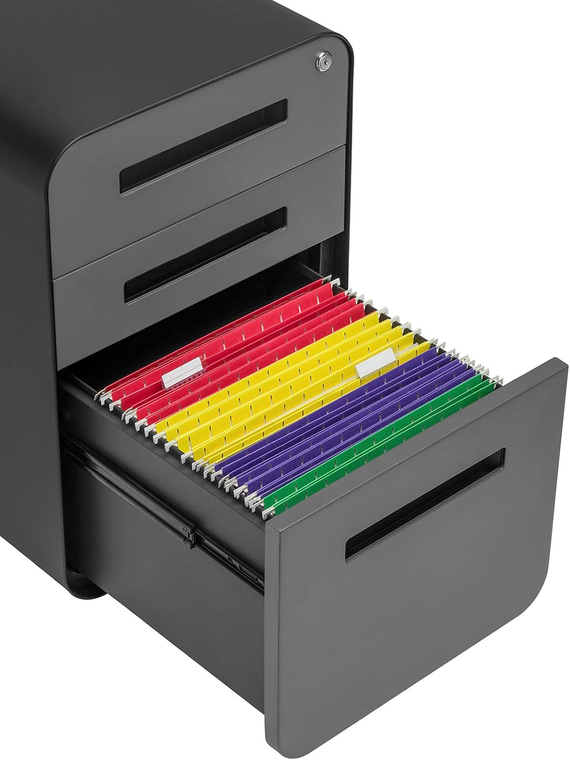 Stockpile 3 Drawer File Cabinet with Lock - under Office Desk Metal