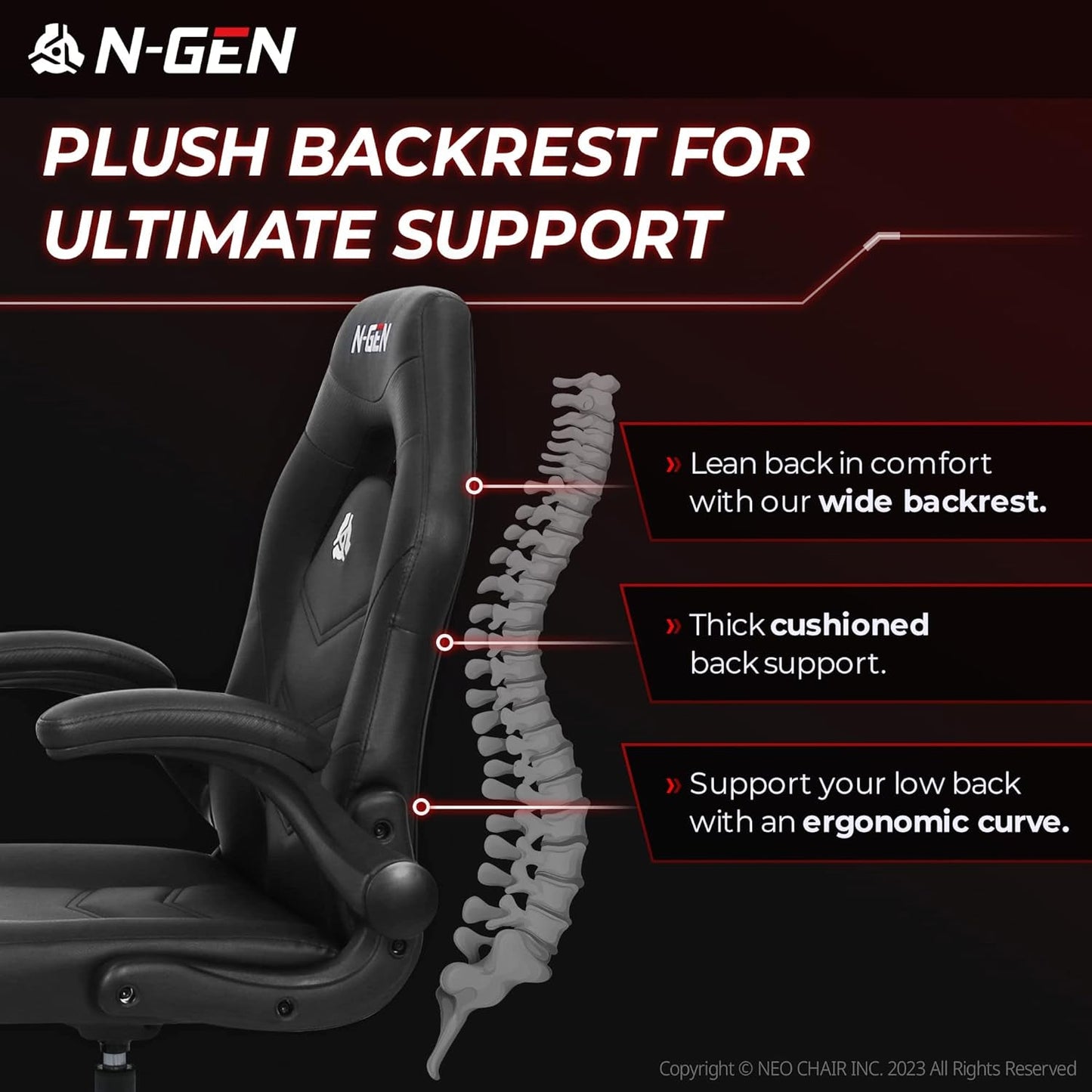 N-GEN Video Gaming Computer Chair Ergonomic Office Chair Desk Chair