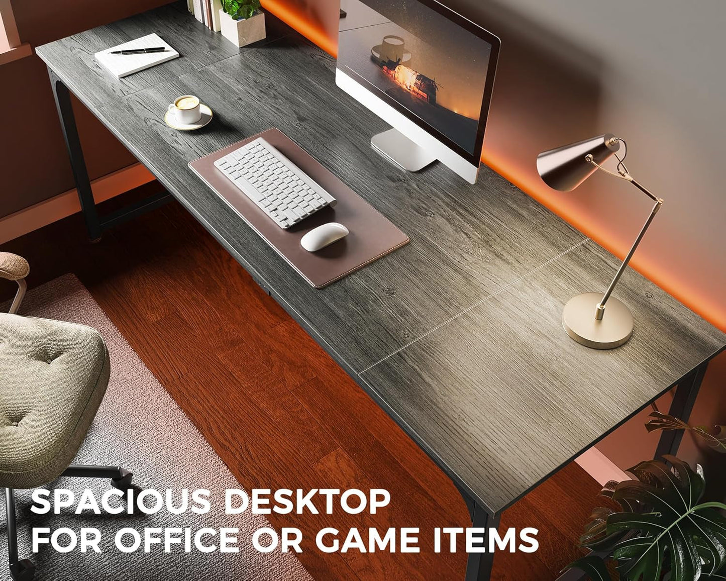 Computer Desk, 80 Inch Office Desk, Gaming Desk with Storage, Writing