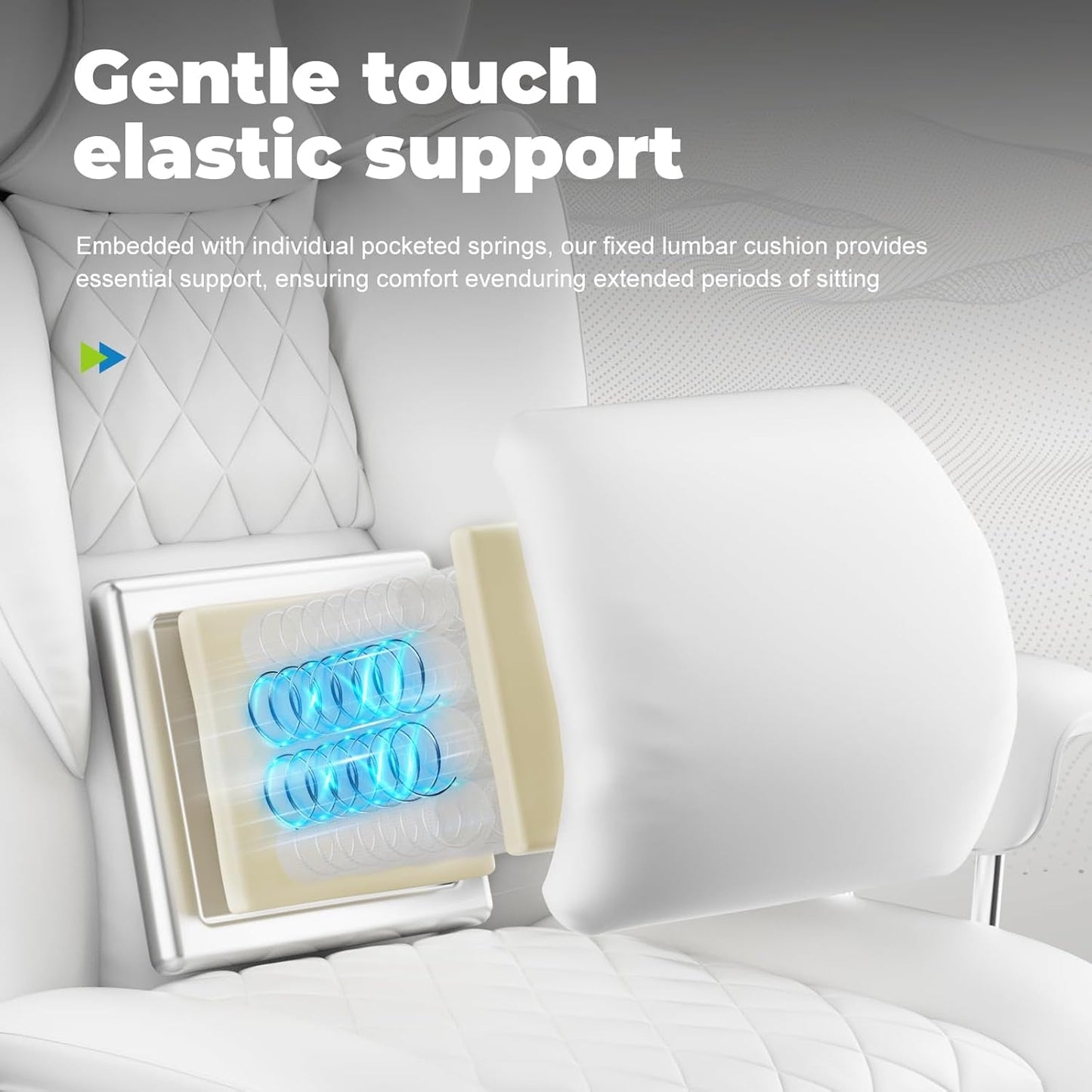 Big and Tall Gaming Chair with Pocket Spring Lumbar Support, Ergonomic