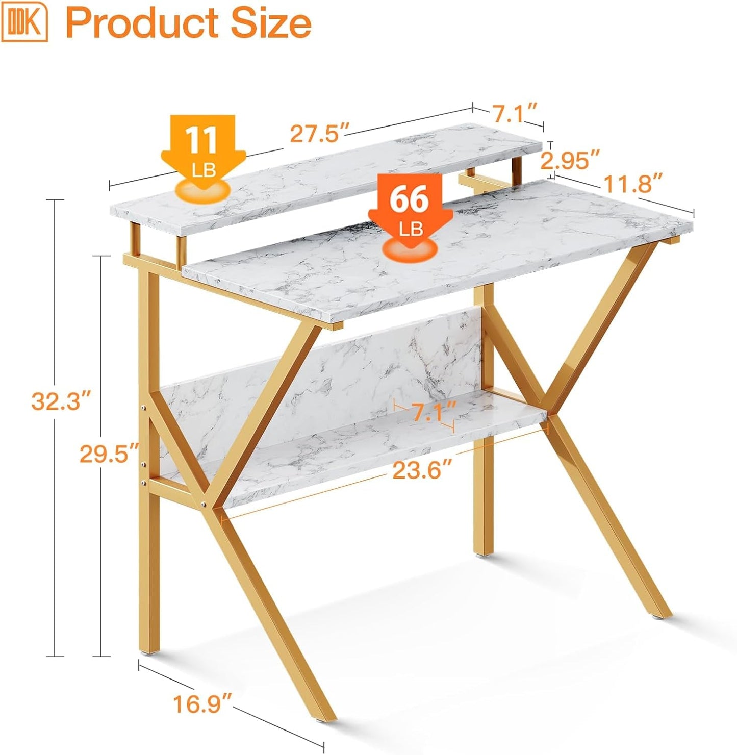 Small Desk, 27.5 Inch Small Computer Desk for Small Spaces, Compact