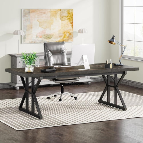 70.8-Inch Executive Desk, Large Computer Office Desk Workstation,