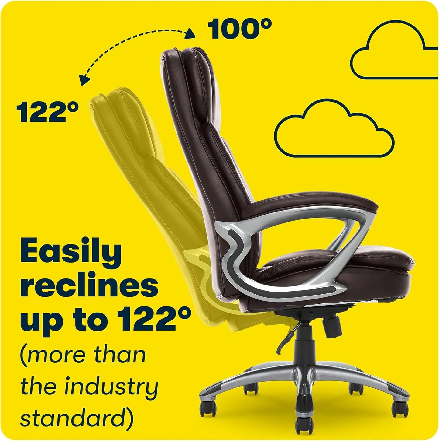Serta Fairbanks Big and Tall High Back Executive Office Chair, Ergonomic