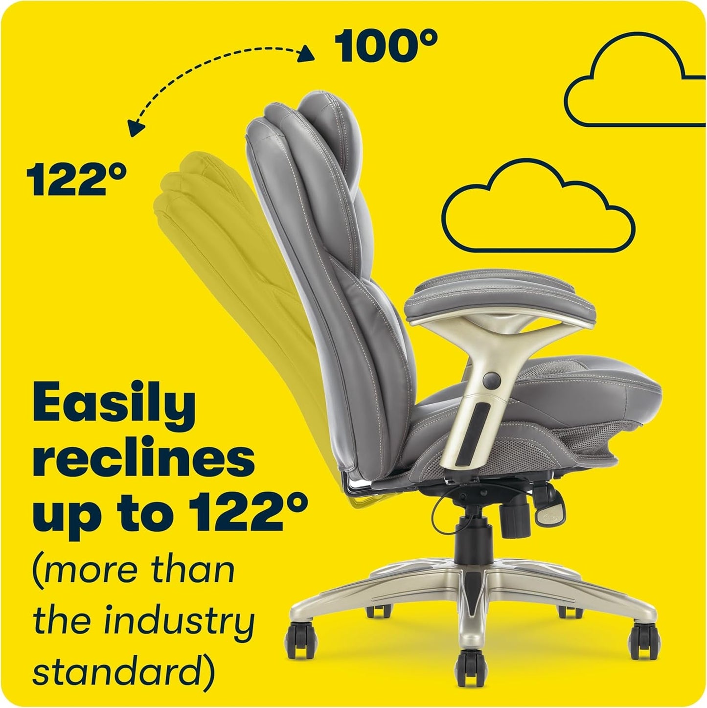 Serta Ergonomic Executive Office Chair Motion Technology Adjustable Mid Back